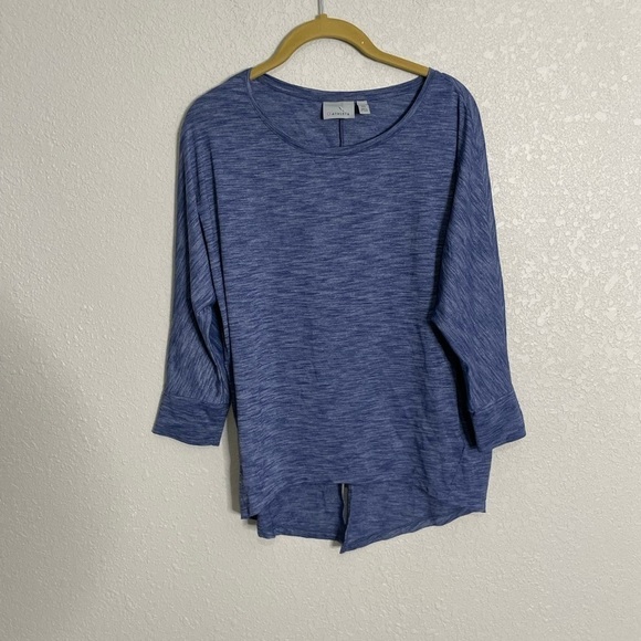 Athleta Blue Split Back T Shirt XS - Picture 4 of 5